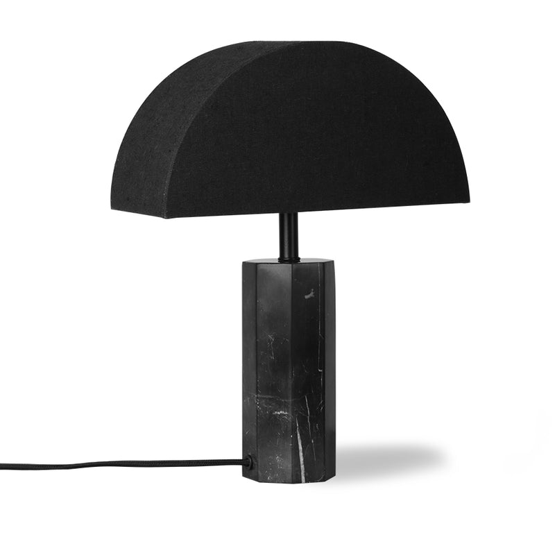 Hexagon Table Lamp Base Black Marble